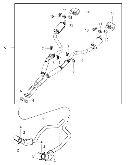 2015 Dodge Challenger Exhaust-TAILPIPE Diagram for 68238041AB