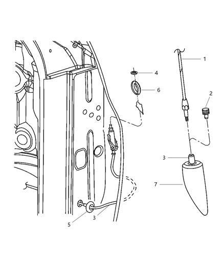 2006 Dodge Ram 3500 Cable-Antenna Diagram for 5064206AA