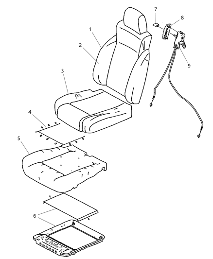 2006 Jeep Wrangler Back-Front Seat Diagram for 1EE841DVAA