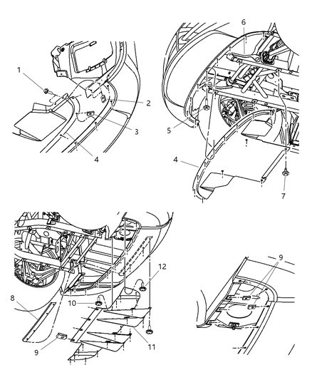 2010 Dodge Viper Floor Pan Attaching Parts Diagram