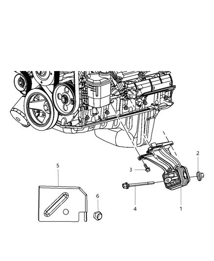 2009 Dodge Ram 1500 INSULATOR-Engine Mount Diagram for 68043475AA