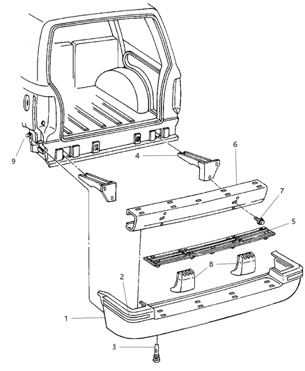 1998 Jeep Grand Cherokee Bracket-R/BUMPER Mounting LH Diagram for 55255338