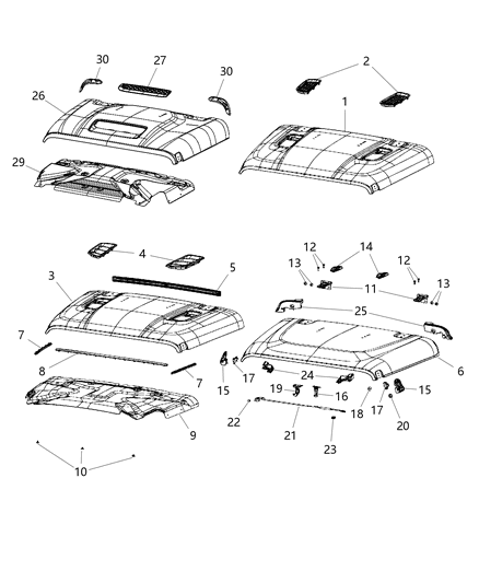2020 Jeep Gladiator Clip-Hood Prop Rod Diagram for 68294220AC