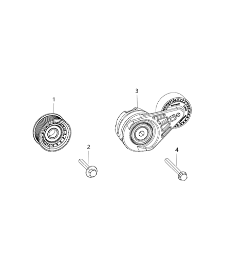 2019 Jeep Cherokee Pulley & Related Parts Diagram 1