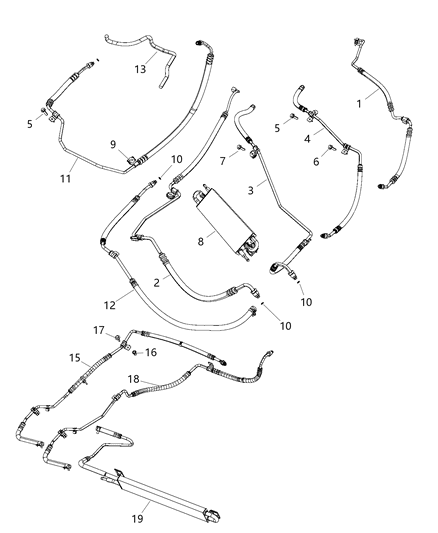 2014 Dodge Charger Hose-Power Steering Return Diagram for 68217588AA