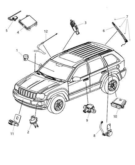 2011 Jeep Grand Cherokee Sensors Body Diagram