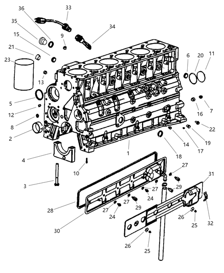 2001 Dodge Ram 3500 Gasket Pkg-Lower Engine Set Diagram for 5014528AA