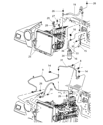 2006 Jeep Wrangler Line-A/C Discharge Diagram for 55037599AE