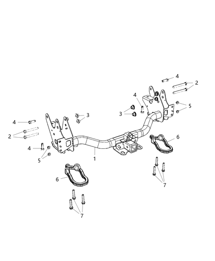 2021 Ram 1500 Tow Hooks & Hitches, Rear Diagram 2