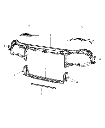 2012 Dodge Charger Radiator Support Diagram