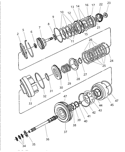 2002 Dodge Neon Clutch & Input Shaft Diagram