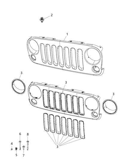 2016 Jeep Wrangler Grille Diagram