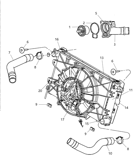 2006 Dodge Viper Radiator & Related Parts Diagram