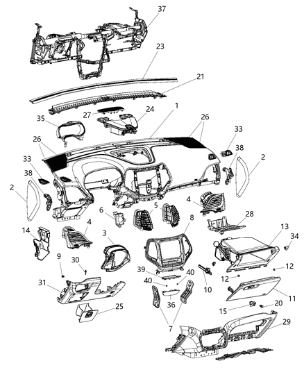 2014 Jeep Cherokee Grille-Speaker Diagram for 1YQ70LC5AA