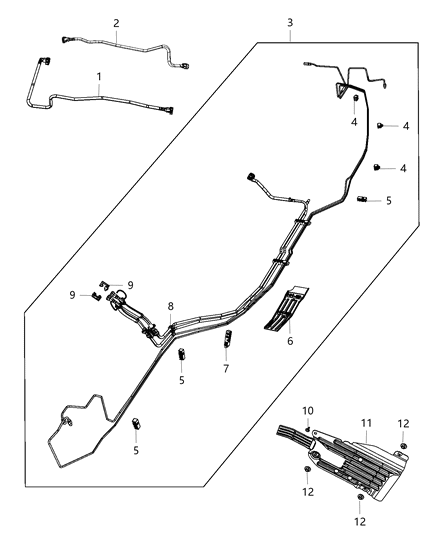 2014 Jeep Grand Cherokee Bundle-Fuel Line Diagram for 68225098AB