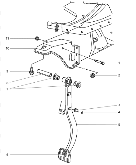 1997 Jeep Grand Cherokee Brake Pedals Diagram