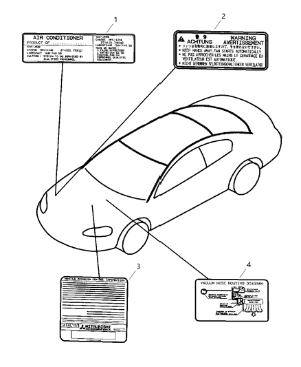 2004 Chrysler Sebring Label-Emission Diagram for MN180153
