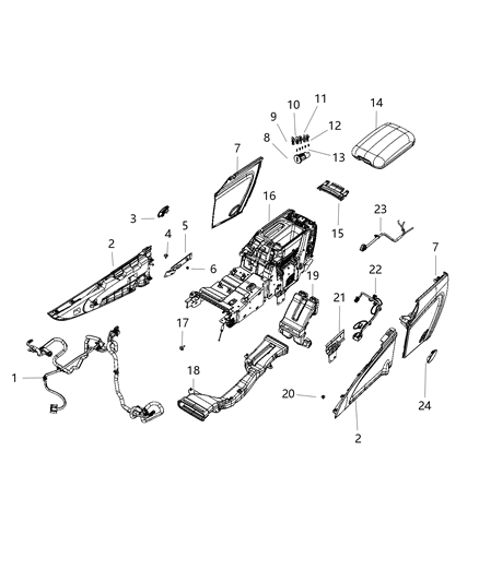 2020 Jeep Grand Cherokee Wiring-Console Diagram for 68369646AA