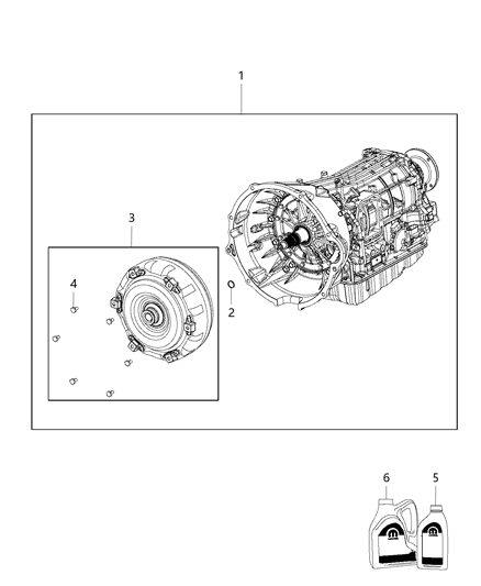 2014 Ram 5500 Trans-With Torque Converter Diagram for 68214878AA
