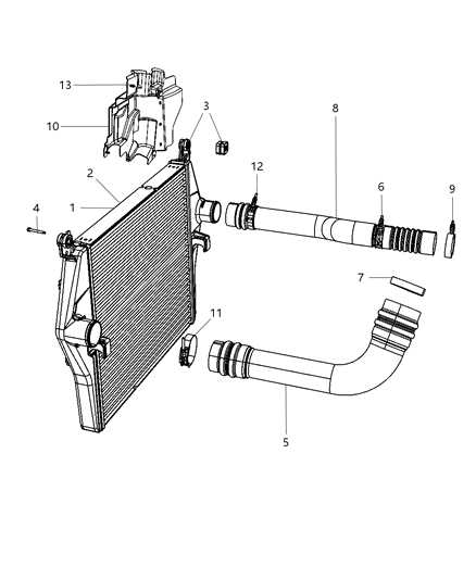 2008 Dodge Ram 3500 Charge Air Cooler Duct Diagram for 55056696AE