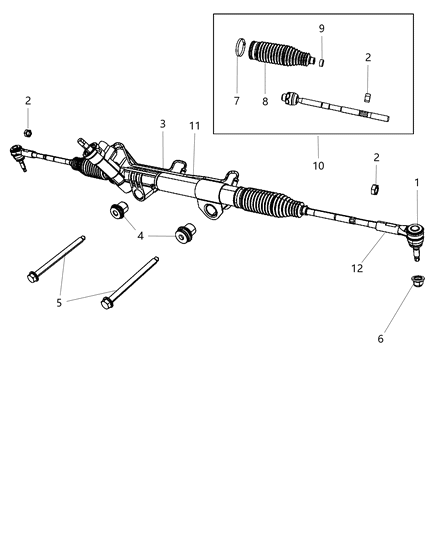 2012 Ram 2500 Rack And Pinion Gear Diagram for R5154494AA