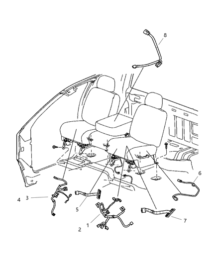 2004 Dodge Ram 3500 Wiring-Power Seat Diagram for 5127781AA