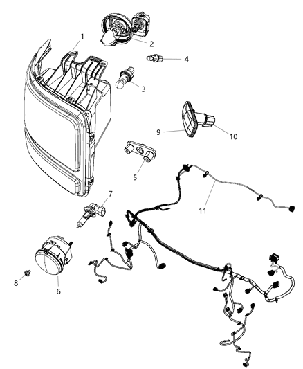 2009 Dodge Nitro Wiring-Front End Lighting Diagram for 56049994AC