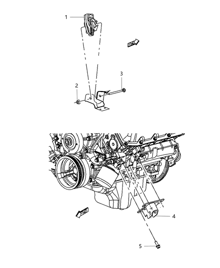 2009 Dodge Durango Engine Mounting Left Side Diagram 1
