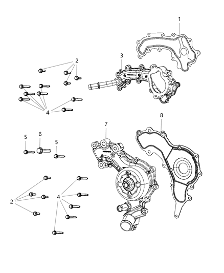 2021 Jeep Wrangler Water Pump & Related Parts Diagram 4