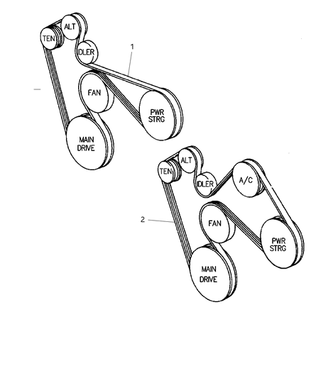 2004 Dodge Durango Drive Belts Diagram 1