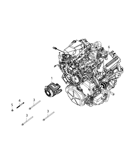 2020 Jeep Wrangler Generator-Engine Diagram for 68292739AB
