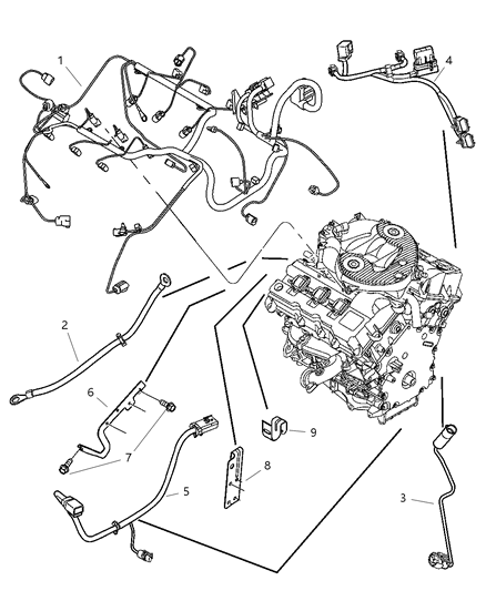 2004 Chrysler Sebring Bracket-Engine Wiring Diagram for 4759826AA