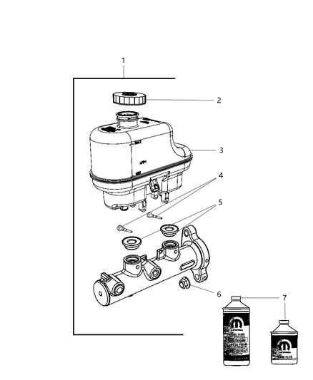 2011 Ram 4500 Brake Mastr Cylinder Diagram for 52013873AE