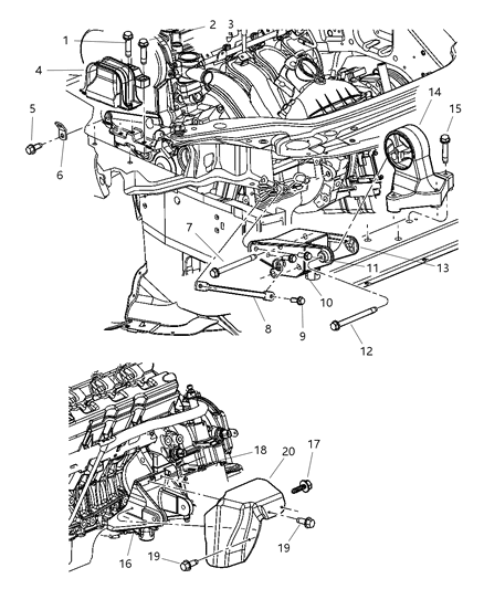 2003 Chrysler Sebring Bracket-Engine Mount Diagram for 4593282AD