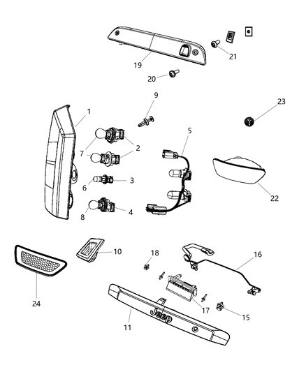 2014 Jeep Compass Bar-Light Support Diagram for 5SN19WS2AA