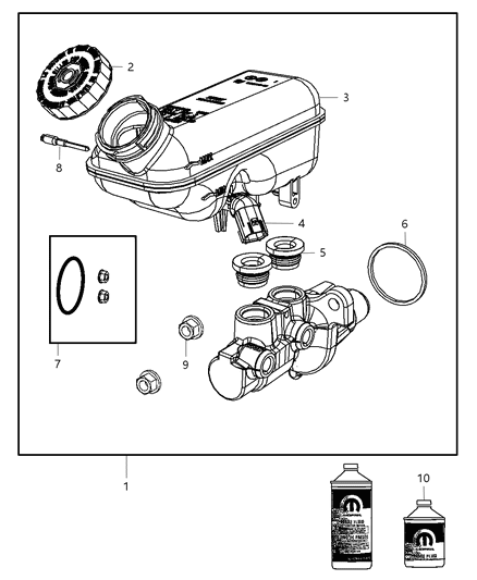 2013 Chrysler Town & Country Brake Master Cylinder Diagram