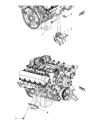 2008 Chrysler Aspen INSULATOR-Engine Mount Diagram for 52855588AD