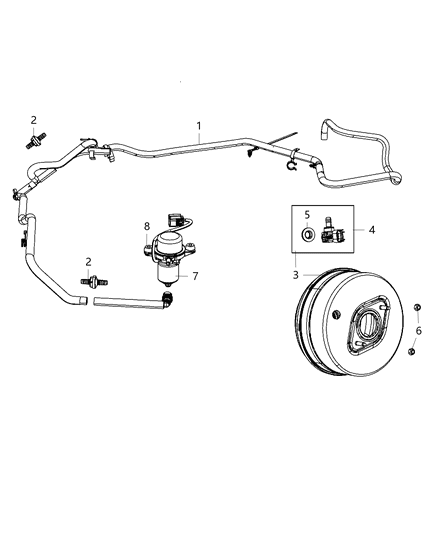 2011 Jeep Grand Cherokee Hose-Brake Booster Vacuum Diagram for 52124749AE