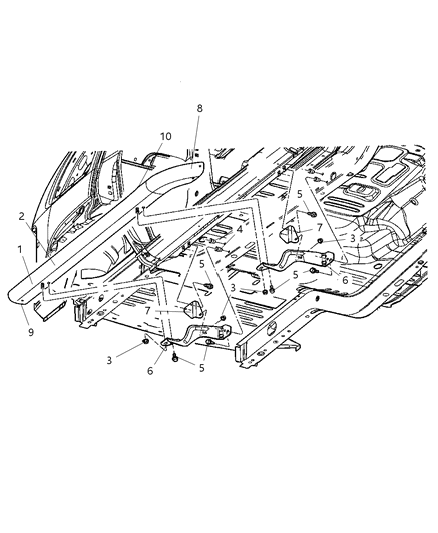 2004 Jeep Liberty Step-Side Rail Diagram for 55156511AD