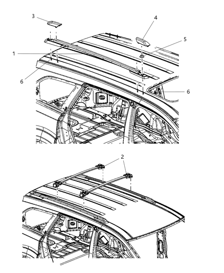 2009 Dodge Journey Rail-Roof Diagram for 5116318AA