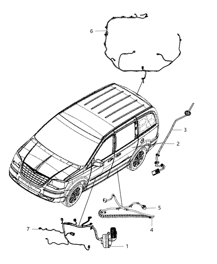 2015 Dodge Grand Caravan Wiring-Front Door Diagram for 68068043AD