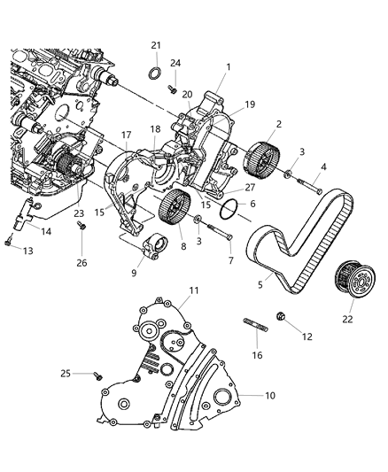 2007 Dodge Charger Timing Belt / Chain & Cover And Components Diagram 2