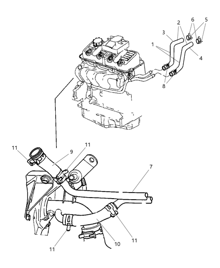 2005 Dodge Neon Hose-Heater Supply Diagram for 5058671AD