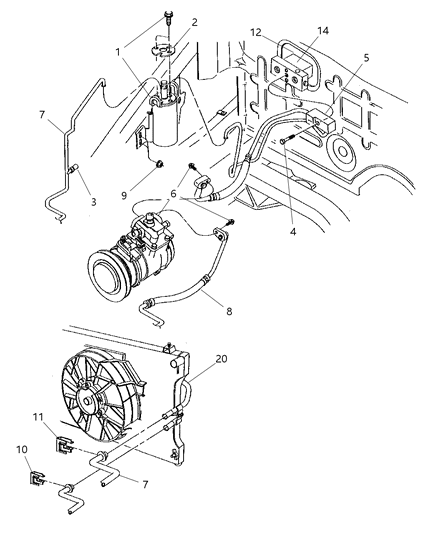 2001 Chrysler Prowler Plumbing - A/C & Heater Diagram