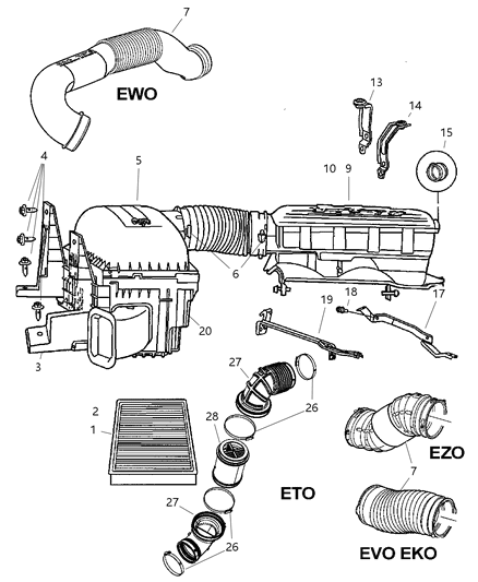 2004 Dodge Ram 1500 Cover-Air Cleaner Diagram for 53032648AD