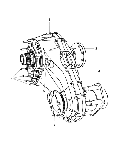 2007 Jeep Commander Transfer Case Assembly Diagram for 52105928AB