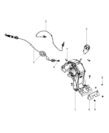 2009 Jeep Compass Transmission Shifter Diagram for 68044390AA