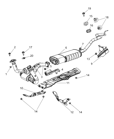 2008 Jeep Grand Cherokee Shield-Exhaust Diagram for 55394460AB