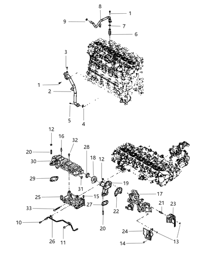 2012 Ram 2500 Tube-Water Outlet Diagram for 68048994AA