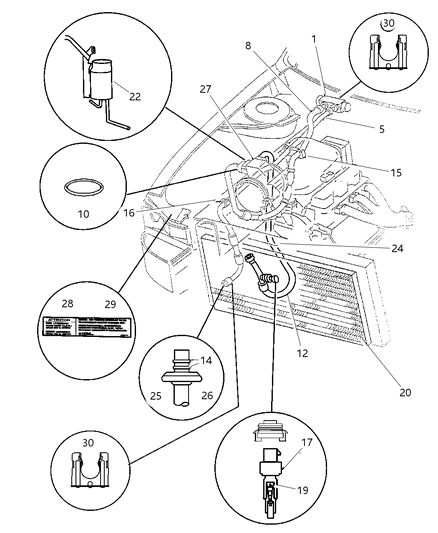 1997 Chrysler LHS CONDENSER-Air Conditioning Diagram for 4758586
